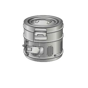 Contenitore cilindrico con cerniera 125 × 80 mm