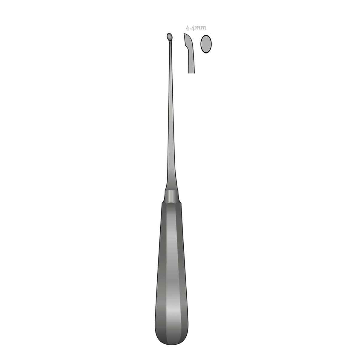 Cucchiaio tagliente Simon 4,4 mm