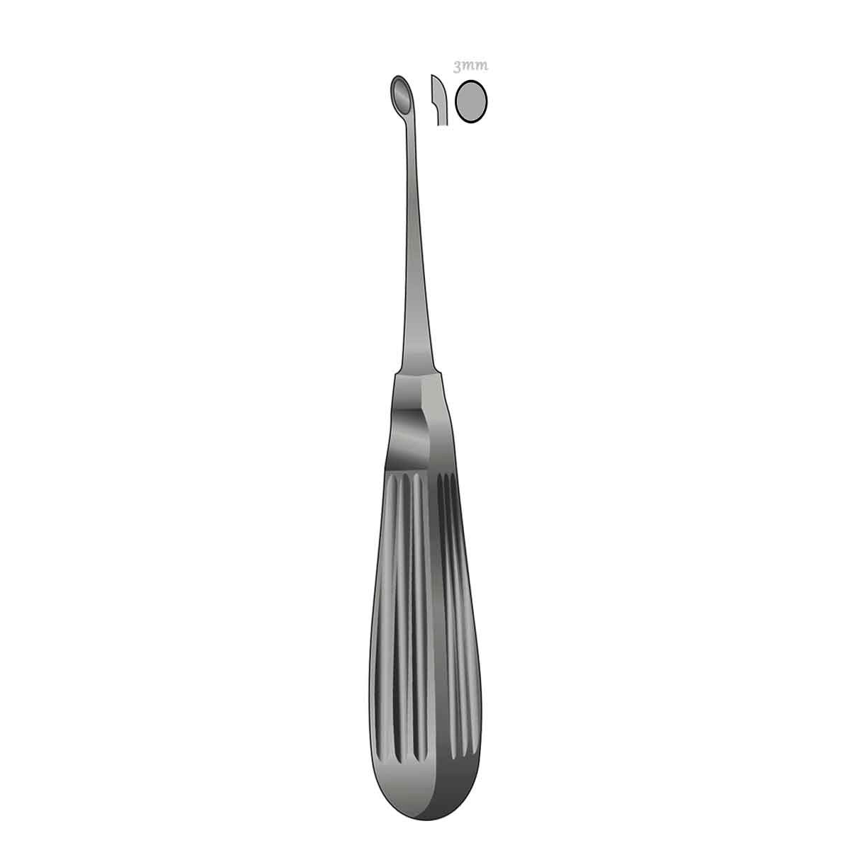Cucchiaio tagliente Lempert 3 mm