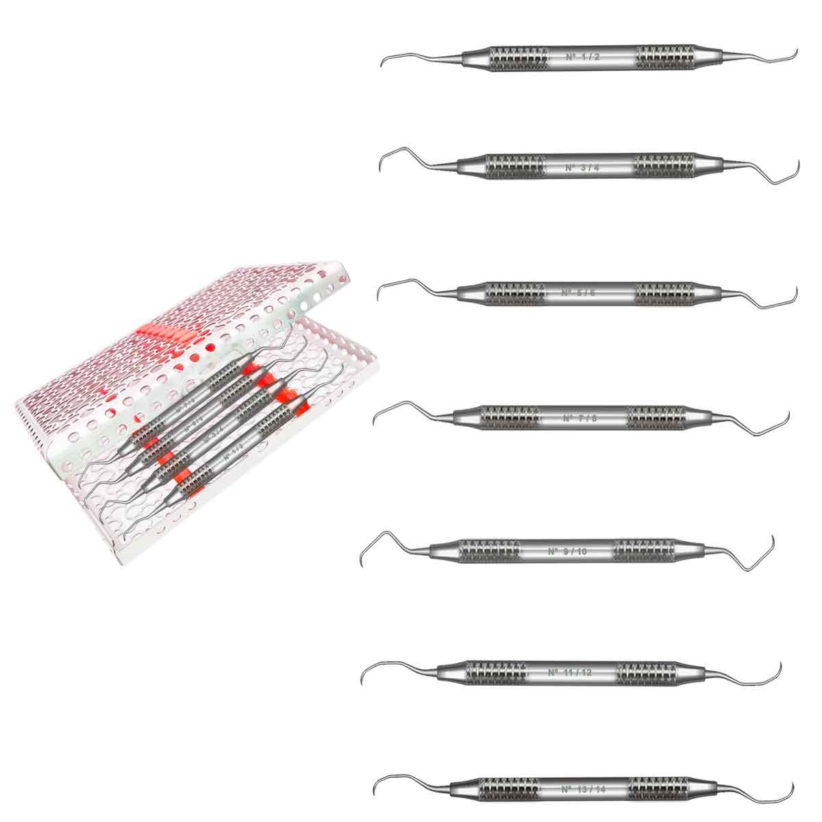 Kit di 7 Curette Gracey