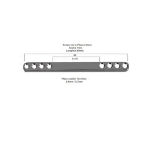 Placca Sostén 2.0mm 8 fori