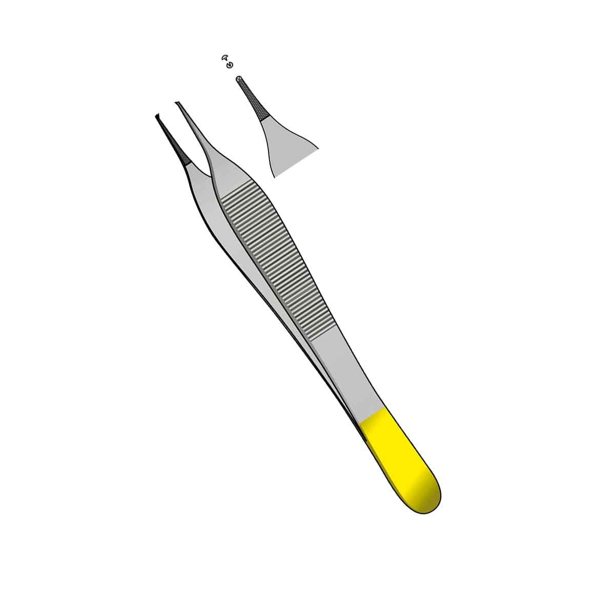 Pinza Adson con dente TC 12 cm