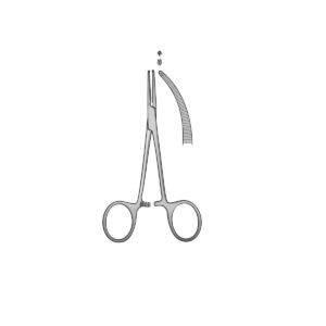 Pinza Kocher curva con dente 16 cm