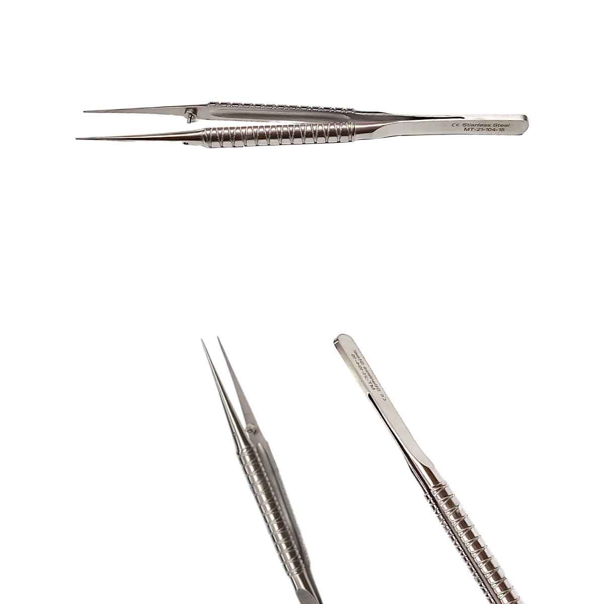 Pinza microchirurgica retta 15 cm - Image 3