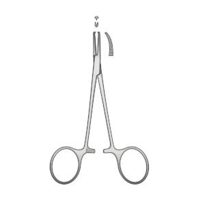 Pinza mosquito curva con dente 12,5 cm