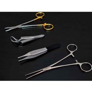 Set di strumenti chirurgici veterinari, 4 pezzi