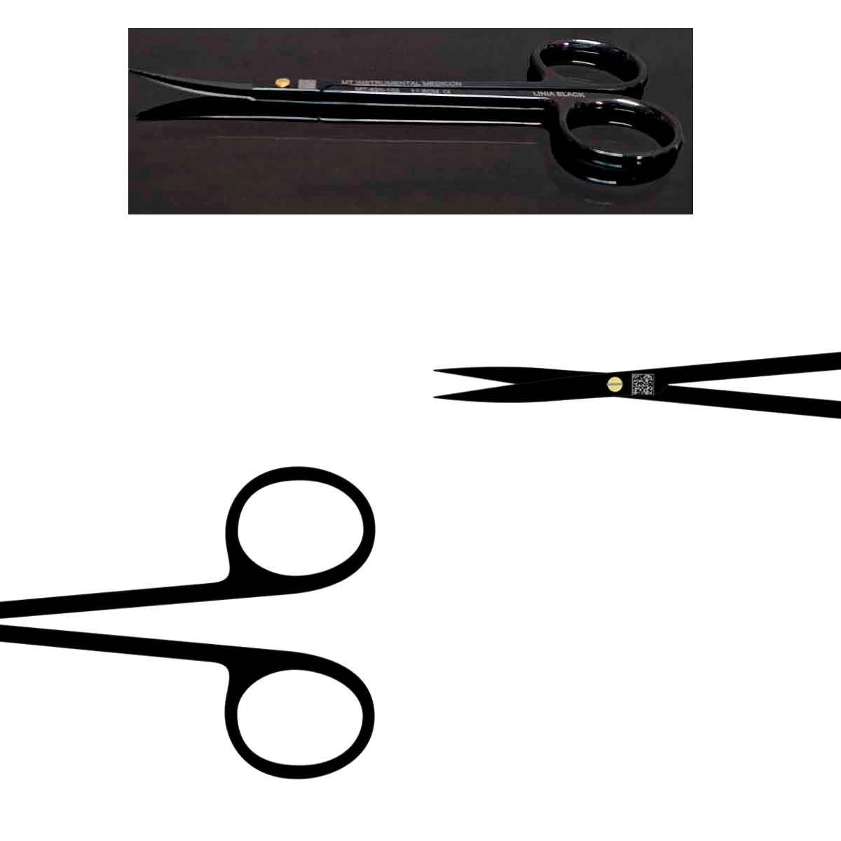 Forbice Iris curva 11,5cm Linea Black - Image 2