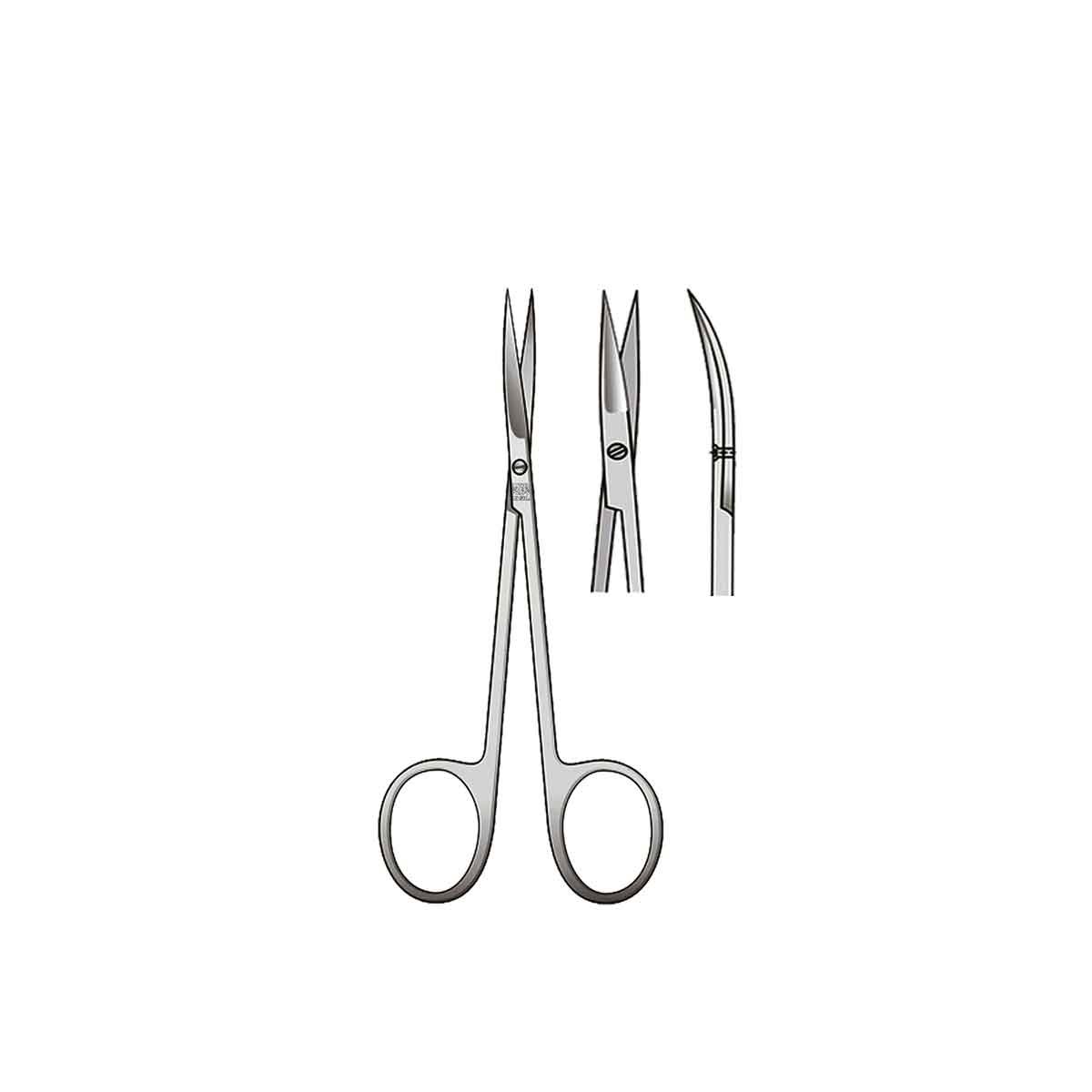 Forbici Iris curve punta acuta/acuta 11,5 cm