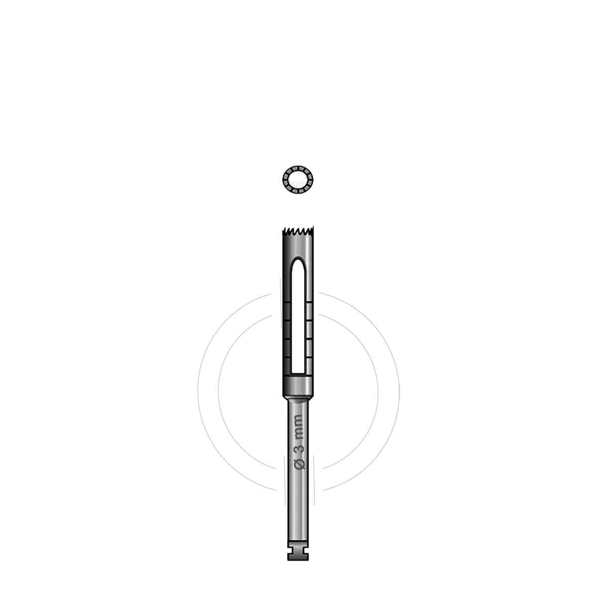 Fresa trefina per impianti 2,5 / 3 mm