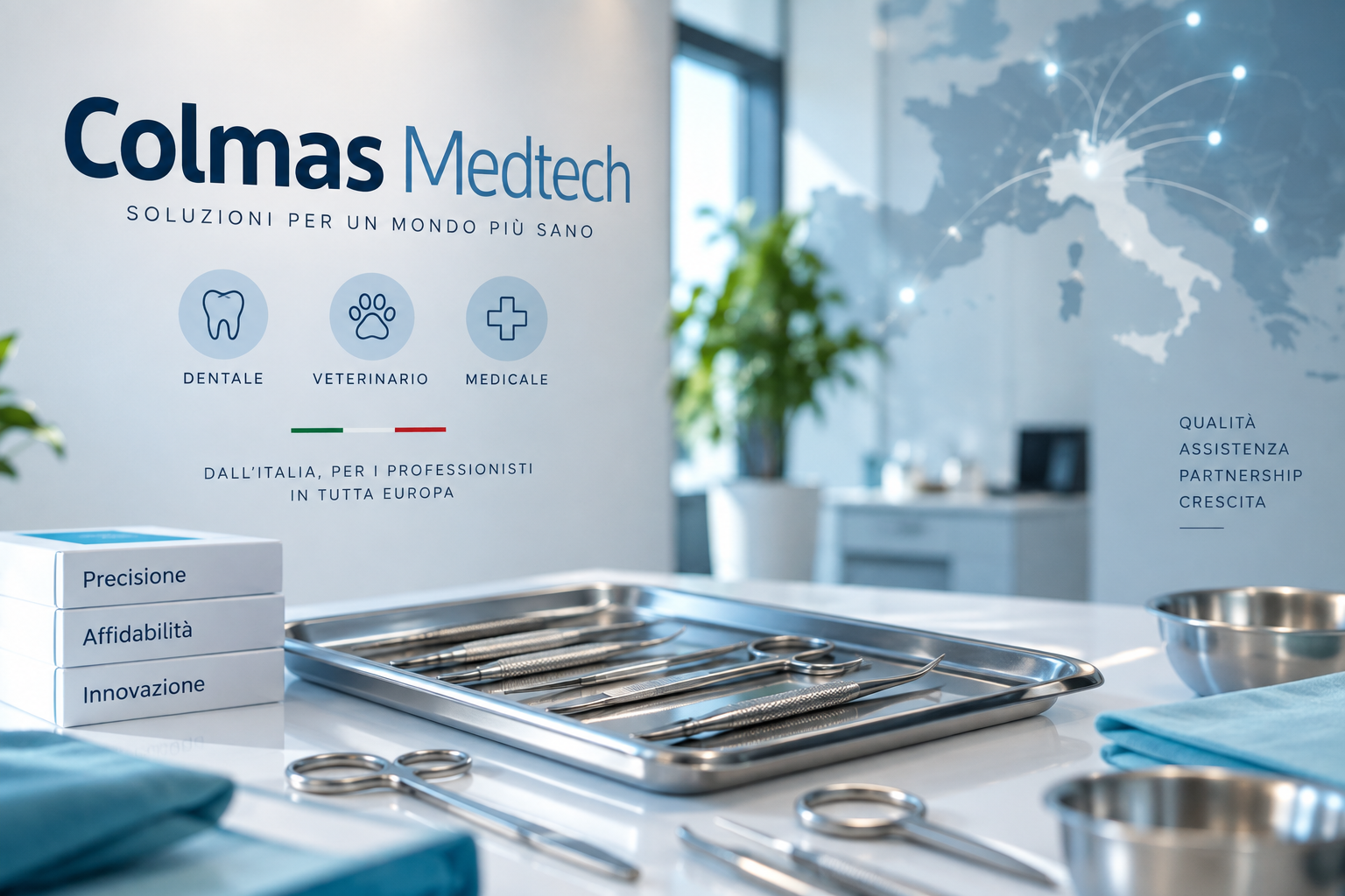 Colmas Medtech — strumenti professionali dentali, veterinari e medicali con assistenza dedicata in Italia e in Europa